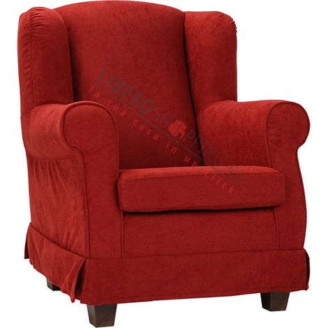 Poltrona imbottita BERGERE in tessuto sfoderabile Bordeaux (1/5)