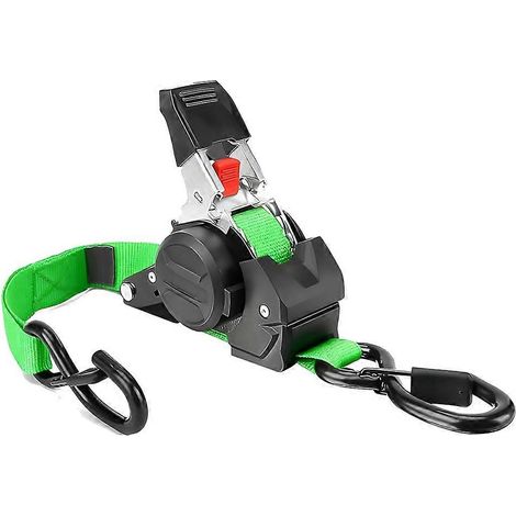 Sangles à cliquet rétractables, sangles à cliquet auto-rétractables, boucles souples, 3 mètres, rétraction facile pour motos, camions et chargements (1/5)