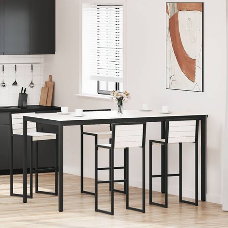 vidaXL Table de bar Blanc 200 x 100 x 105 cm Bois de pin massif