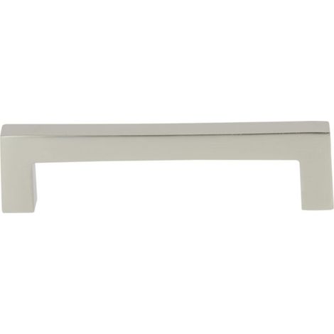 Poignée rectangle fine entraxe 128mm aluminium finition nickel velours - CADAP - P0569/128/18S