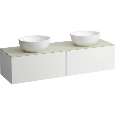 LAUFEN Il Bagno Alessi Élément à tiroirs, plateau en pierre Calce