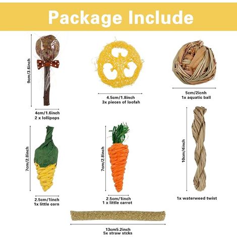 Toy for Rabbit, Rabbit Accessory for Guinea Pig Chew Toys Hamster Chinchilla Gerbil (1/4)