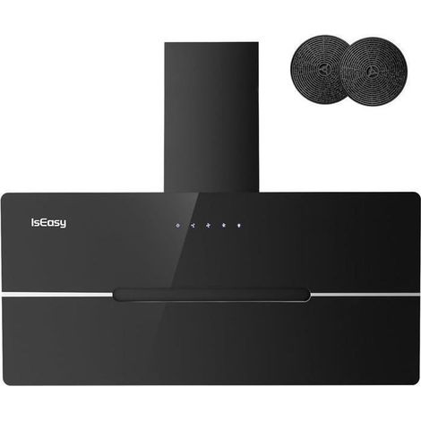 Cappa aspirante - ISEASY - 90 cm - Inox nero - 524 m³/h - 3 velocità