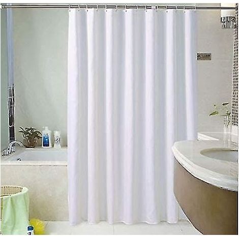 Ecleanfy - Rideau de douche blanc simple - 180 x 220 cm - Extra long Stcyv (1/4)