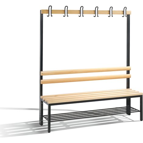 C+P Garderobenbank 1-seitig H1650B1500T400 mm Schwarzgr Schuhrost (1/5)