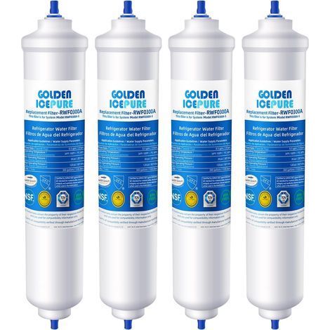 4 Pièces Filtre à eau,Réduction chlore et calcaire,Filtre à eau charbon actif,Pour réfrigérateur Samsung et LG (1/5)
