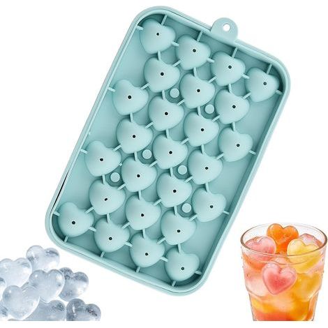 Stampo per ghiaccio in silicone per congelatore - Forma di cuore - Flessibile - Per whisky, caffè, cucina, feste, bevande, pasti, campeggio, cioccolato (1/5)