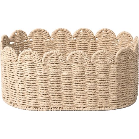 Geweven Opbergmand Blanc – Katoenen Touwmand 35x20x15,5 cm – Opvouwbare, Duurzame & Multifonctionnel Organisateur pour Kinderkamer