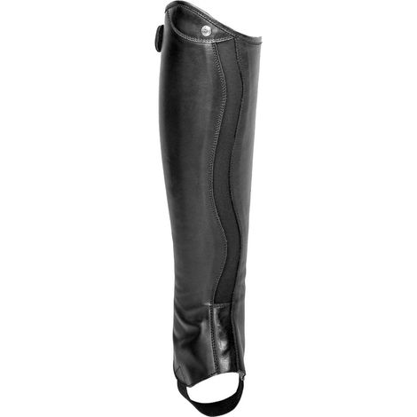 XL, Schwarz: Gamaschen aus weichem Leder Brunelleschi mit Innenfutter, Gummiband vorne und Reißverschluss hinten (1/3)