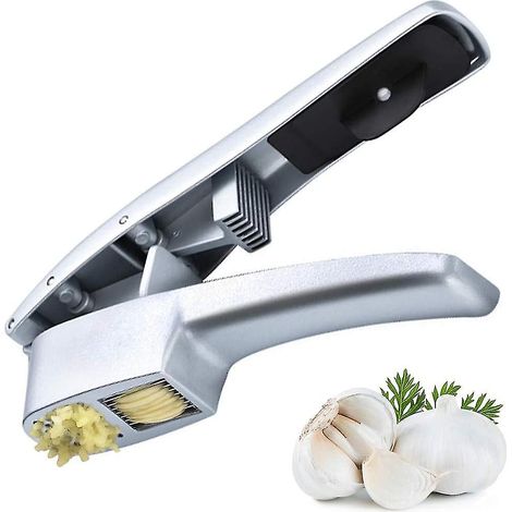 Presse-ail 2 en 1 pour hacher et trancher l'ail, en alliage d'aluminium robuste et étanche, conforme aux normes de sécurité alimentaire professionnelles, facile à utiliser. (1/5)