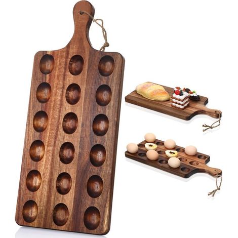 Soporte de cerámica para 6 huevos, estante/soporte para media docena de huevos cerámica, estante exhibición encimera refrigerador cocina (marrón) (1/4)