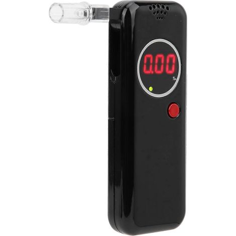 Digitales Atemalkoholmessgerät mit LCD-Display, Alkoholtester für Fahrten unter Alkoholeinfluss, inklusive Blasrohr, Schwarz (1/5)
