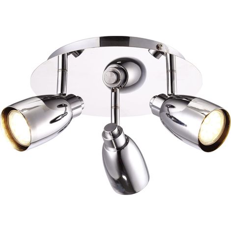 Plafonnier chromé 3 spots orientables GU10 Kaja Picardo (1/3)