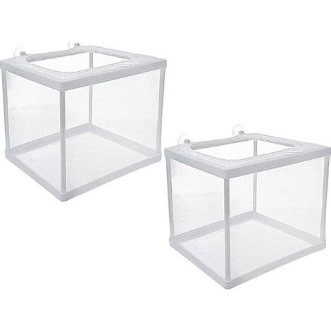 Lot de 2 boîtes d'élevage flottantes pour poissons d'aquarium, idéales pour la reproduction. (1/5)