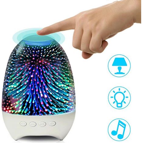 Enceinte Bluetooth - Lampe De Nuit LED - Haut-Parleur Portable Sans Fil 5 W - 52 mm - 5 H D'Autonomie - Pour Intérieur Et Extérieur - 1 Pièce (1/5)