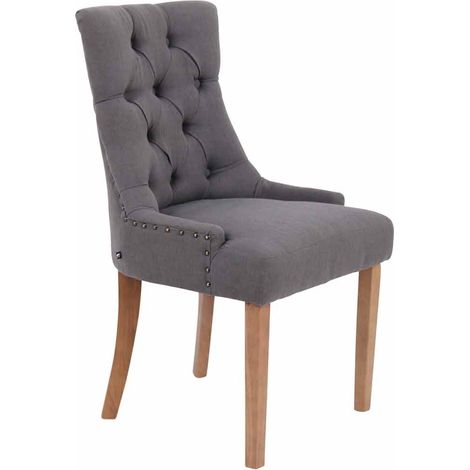Silla de comedor escritorio o tocador tapizada en tela gris oscuro FAL10057 (1/5)