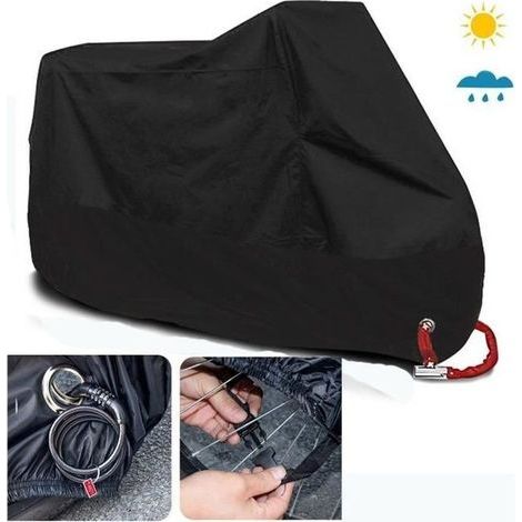 Ohlala Motorrad-Schutzhülle 245x105x125cm aus 190T Polyester (schwarz)
