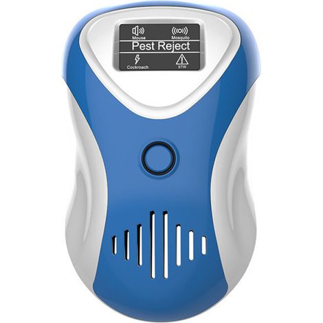 [JAMAIS UTILISÉ]High-Tech Place Répulsif de Souris Multifonctionnel à ultrasons Répulsif d'insectes Silencieux à économie d'énergie, Type de Prise : (Bleu  Blanc) (1/5)