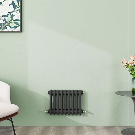 AICA 300x425mm Anthracite Horizontal Traditional Radiator Cast Iron 2 Column Heating UK