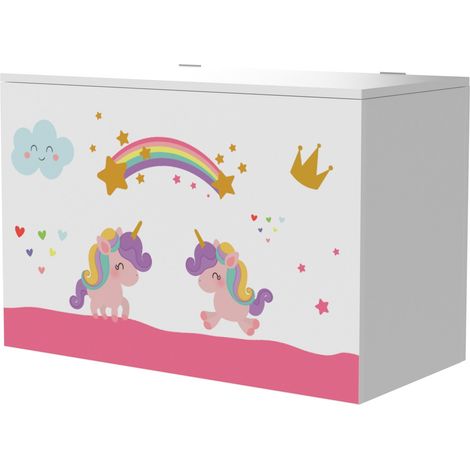 Caja de almacenamiento infantil 40 x 60 x 30 cm blanco / violeta / rosa 030006813