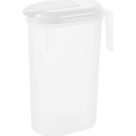 Jarra de agua para puerta de frigorífico con asa, fabricada en plástico sin BPA y tapa, ideal para preparar tés y zumos, 3,8 litros, transparente.