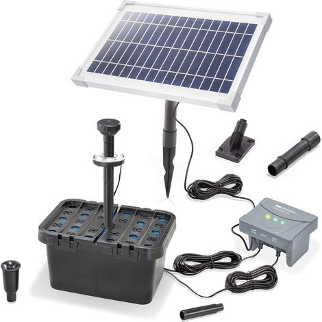 esotec Solar Teichfilterset Profi 8/400 mit LED und LIFEPO4 Akku 100951
