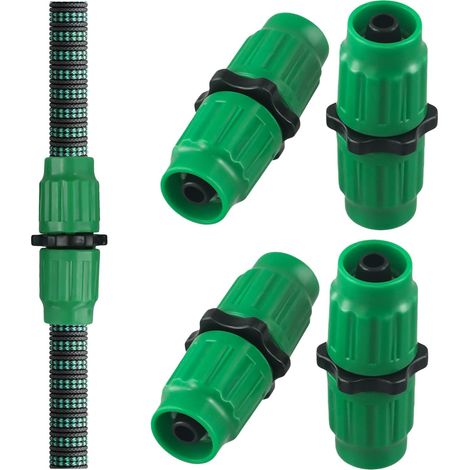 Kit de réparation pour tuyau d'arrosage extensible, connecteurs femelle mâle à double canal pour 7,6 m, 15,2 m, 22,8 m, 30,5 m, adapté pour équipement d'arrosage de jardin de 5/8" 3/4" (1/5)