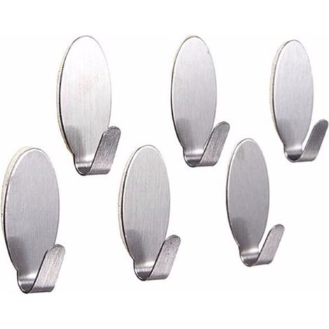 12 ganci adesivi ovali in acciaio inox, accessorio multifunzionale per la casa, ideale per borse, asciugamani, utensili da cucina, porta borse da parete senza bisogno di forare. (1/4)