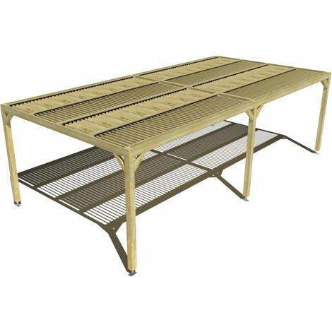 Pergola bois • 8m x 4m • indépendante • sens largeur • lames orientables bioclimatiques incluses • livraison comprise (1/3)