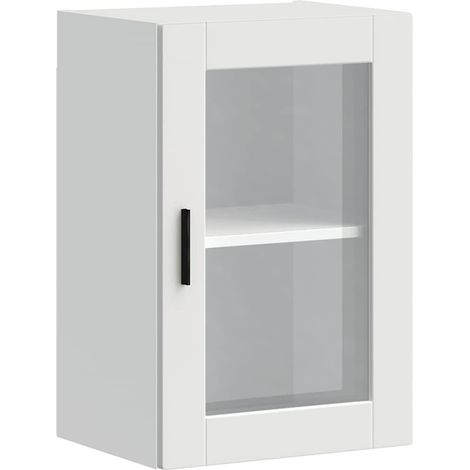 vidaXL Armario de pared para cocina con puerta de cristal Porto blanco (1/2)