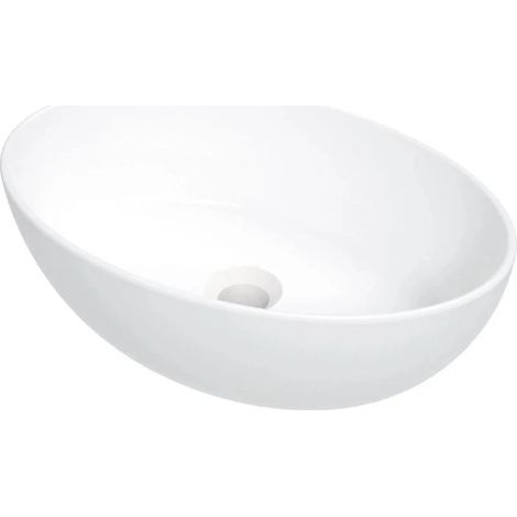 Lavabo d'appoggio ovale in ceramica colore bianco 455 mm - Montain