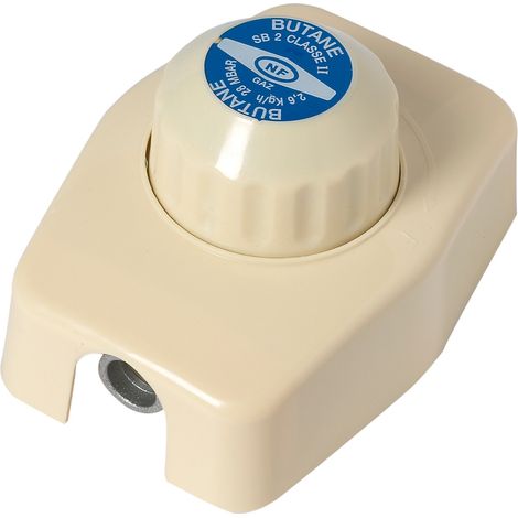 Favex – Détendeur gaz Butane 2,6 kg/h – Pression 28 mbar – Sécurité coupure automatique – Entrée mâle 20x150