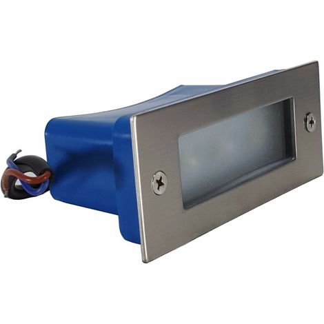 FARETTO LED RETTANGOLARE SEGNAPASSI INCASSO ESTERNI 2W LUCE CALDA 3000K 090