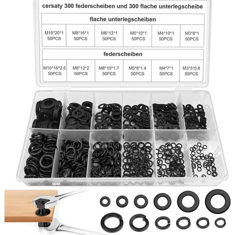 600 Pièces Rondelles à Ressort, 304 Inoxydable Rondelles Ressorts avec Boîte pour le Serrage des Vis, la Réparation Domestique(M3/M4/M5/M6/M8/M10) (1/5)