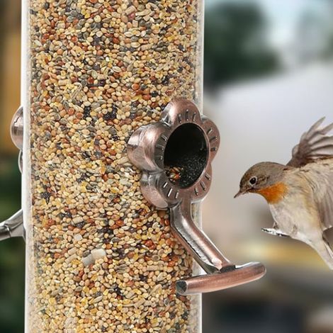Vogelfutterhaus für draußen, Hängendes Vogelfutterhaus für Garten und Hof, Außendekoration, Futterspender, Vogelfutterspender, Geschenk für Vogelliebhaber (1/3)