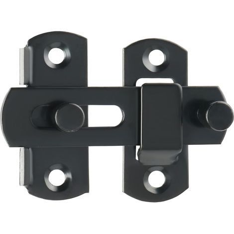 1 - Loquet à Bascule - Verrou Porte - Acier Inoxydable Noir Mat - Pour Fenêtre Placard Jardin Portail - 64x52cm