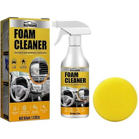 Nettoyant mousse pour intérieur de voiture, sièges, ciel de toit, tableau de bord, spray détachant sans eau (1/5)
