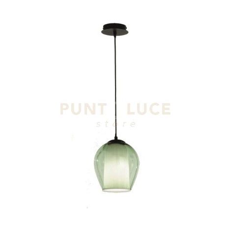 SOSPENSIONE BONNIE 1 VETRO VERDE 1 LUCE ATTACCO E27 D.20CM H.24CM