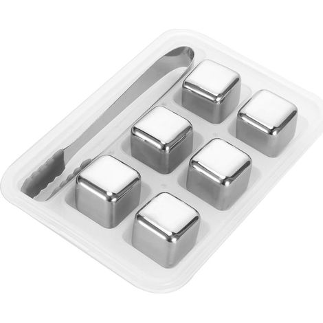 Ice Cubes Whiskey Stones – Reusable Stainless Steel Whiskey Stones – Chilling Stones for Your Favorite Beverage – Reusable Ice Cube Metal Stones Good for Scotch, Bourbon, and Irish Whiskey (1/5)