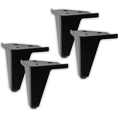Ulisem Set di 4 gambe nere per mobili e divani - Gambe in metallo - Gambe dal design elegante per sedie e armadi - Altezza 1001008120 mm