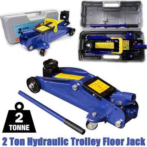 2 Tonne 2000kg 85mm Low Profile Hydraulic Trolley Floor Jack Garage Lifting Suitable for Car Small Van Trailer Quads etc Jack (1/5)