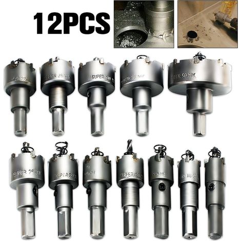 12PC stainless steel high-speed steel hole opener, carbide hole expander, metal thick iron plate, aluminum alloy drill bit (1/3)