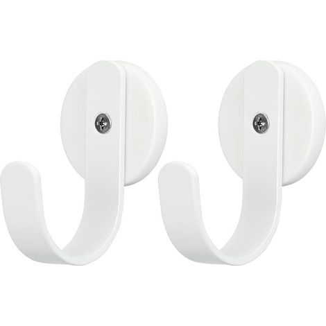 CYRILL –Lot de 2 crochets magnétiques pour couronne de couronne, porte-couronne, crochets pour porte d'entrée en métal pour décorations de Noël (blanc) (1/5)
