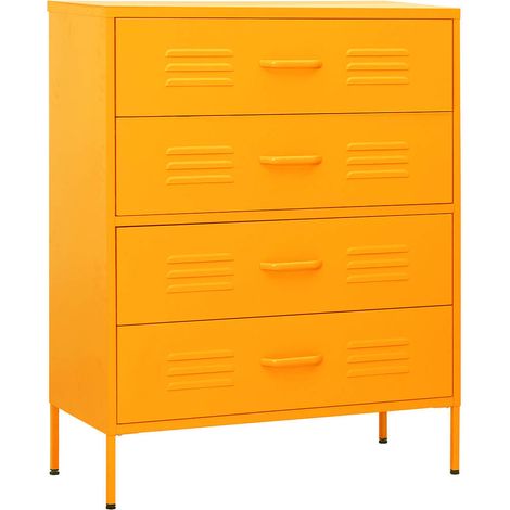 Maison Exclusive - Armario de cajones de acero amarillo mostaza 8 (1/5)