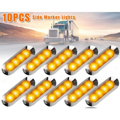 10 Stück 10V-30V 12V 24V 4 LED Chrom-Autoblenden-LED-Seitenleuchten