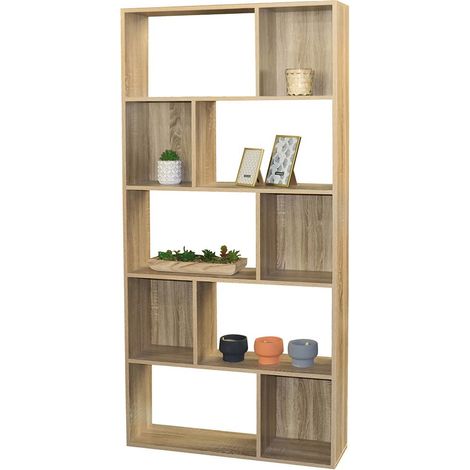 Bibliothek mit 4 Ebenen, Kollektion BURANO, Farbe helles Eichenholz