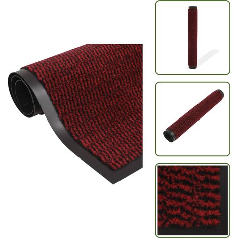 Paillasson rectangulaire 80 x 120 cm Rouge - Tapis D'entrée - Paillasson Intérieur - Tapis Absorbant - Tapis Antidérapant - Tapis Extérieur (1/5)
