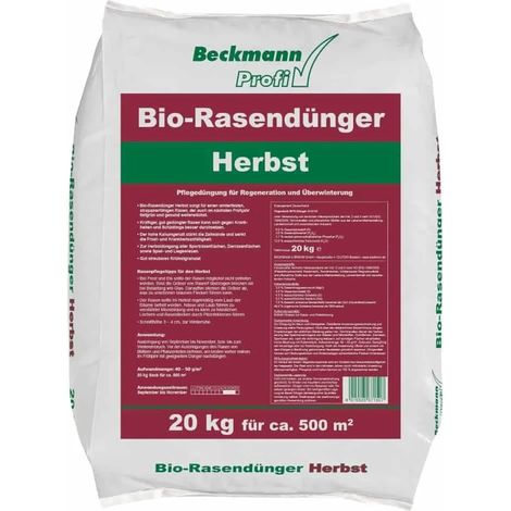 Abono Césped Otoño Bio 20kg - Orgánico para 500m² (1/2)