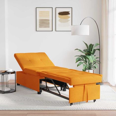 Schlafsofa Ausziehbar Dunkelgelb 194 x 50 x 82 cm Stoff