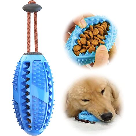 Bâton de brosse à dents pour chien jouet à mâcher pour soins dentaires efficace pour nettoyer les dents de chien masseur en caoutchouc naturel anti-morsure non toxique (bleu, M) (1/4)